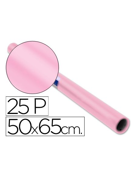 Papel Charol Rosa Palido Rollo 25 Hojas De 50X65 Cm