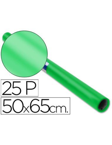 Papel Charol Verde Rollo 25 Hojas De 50X65 Cm