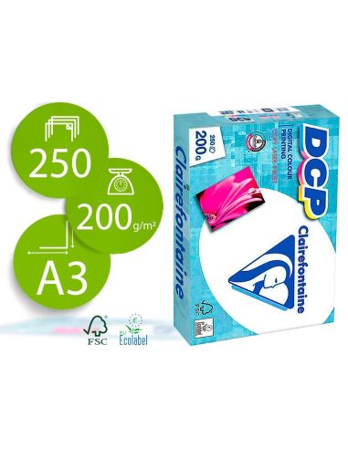 Papel Fotocopiadora Clairefontaine Din A3 200 Gr Paquete De 250 Hojas|Libreriasalesiana