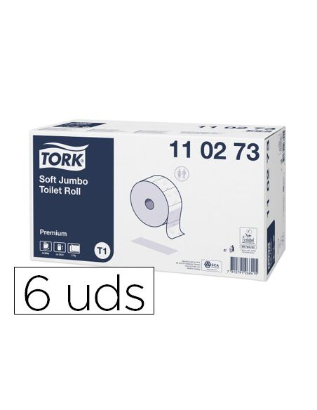 Papel Higienico Tork Jumbo Suave 2 Capas 360 Mt Para Dispensador T1 Paquete De 6 Rollos