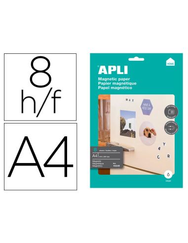 Papel Magnetico Apli Blanco Din A4 Para Impresoras Inkjet Paquete De 8 Hojas|Libreriasalesiana