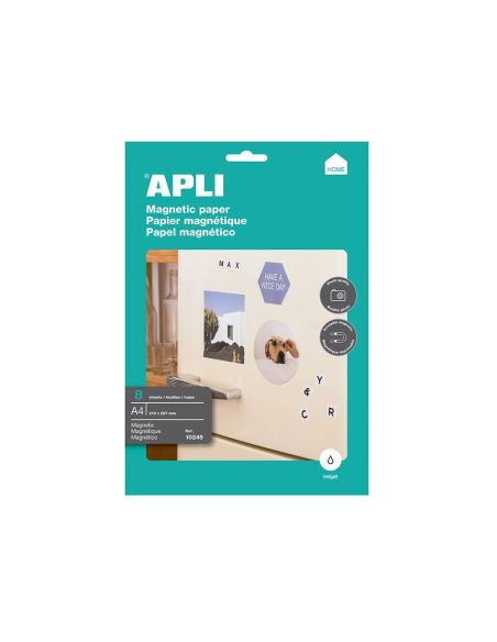 Papel Magnetico Apli Blanco Din A4 Para Impresoras Inkjet Paquete De 8 Hojas|Libreriasalesiana