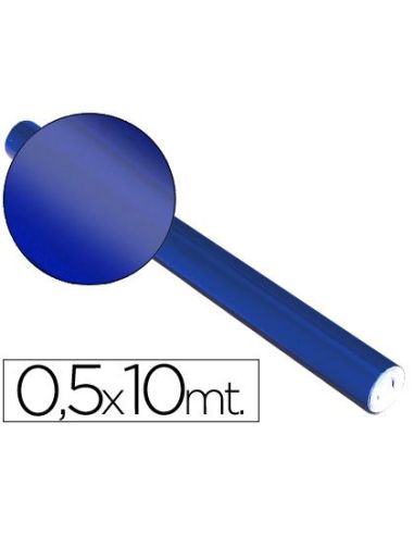 Papel Metalizado Azul Rollo Continuo De 0,5 X 10 Mt
