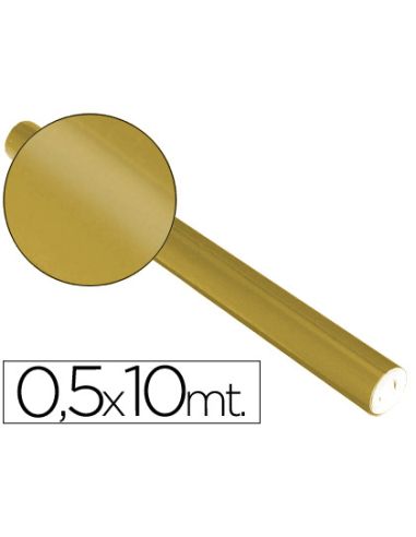 Papel Metalizado Oro Rollo Continuo De 0,5 X 10 Mt