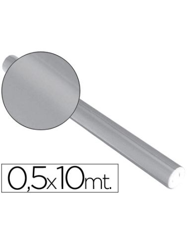Papel Metalizado Plata Rollo Continuo De 0,5 X 10 Mt