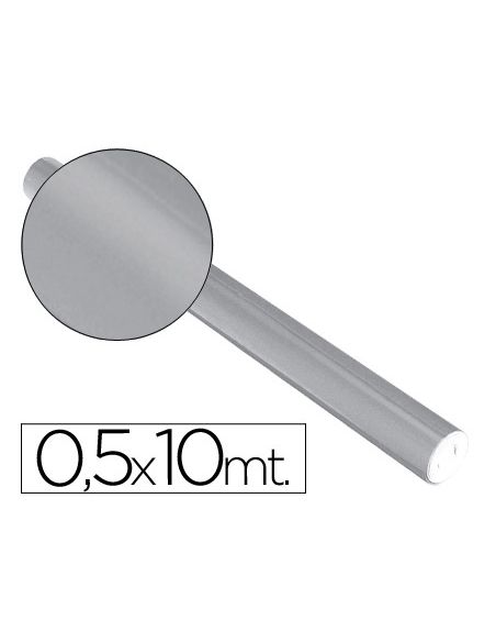 Papel Metalizado Plata Rollo Continuo De 0,5 X 10 Mt