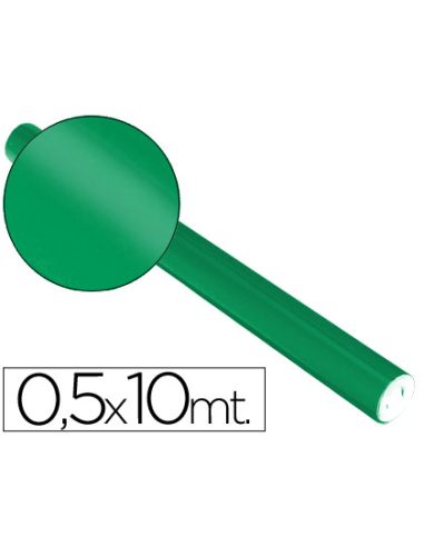 Papel Metalizado Verde Rollo Continuo De 0,5 X 10 Mt