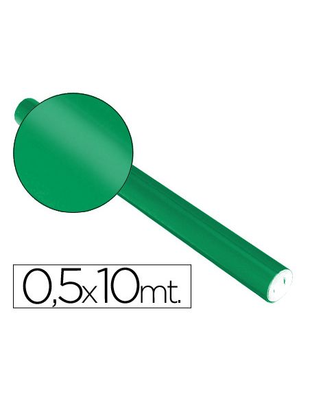Papel Metalizado Verde Rollo Continuo De 0,5 X 10 Mt