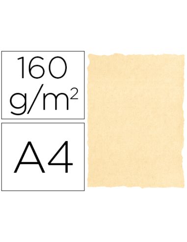 Papel Pergamino Din A4 160 Gr Color Pergamino Crema Paquete De 25 Hojas