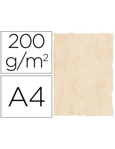 Papel Pergamino Din A4 200 Gr Color Marmol Beige Paquete De 25 Hojas