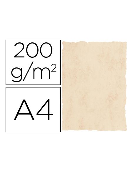 Papel Pergamino Din A4 200 Gr Color Marmol Beige Paquete De 25 Hojas