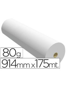 Papel Reprografia Para Plotter 914Mmx175Mt 80Gr