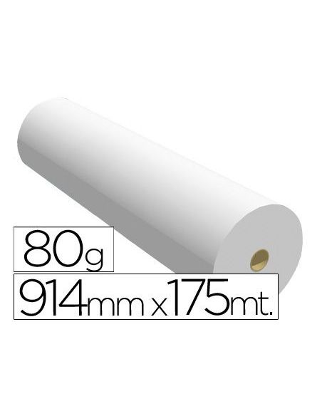 Papel Reprografia Para Plotter 914Mmx175Mt 80Gr|Libreriasalesiana