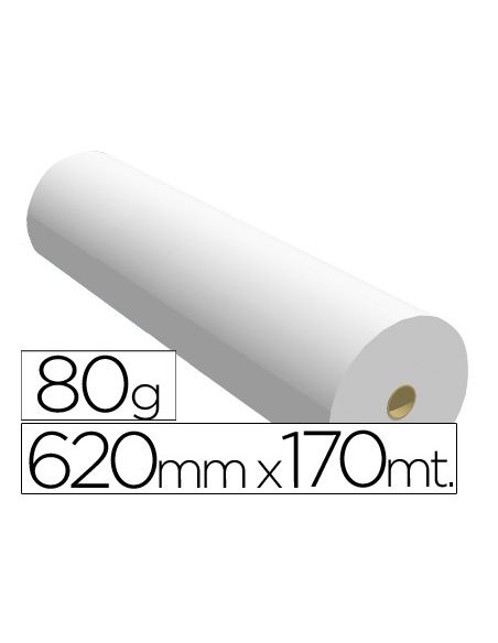 Papel Reprografia Ppc Para Plotter 620X170Mt 80Gr