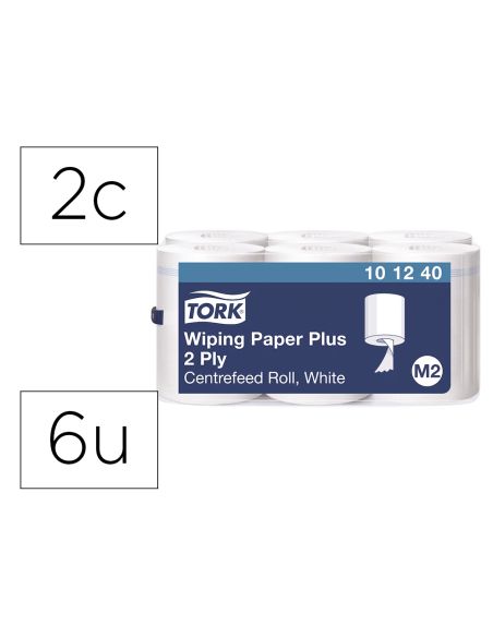 Papel Secamanos Tork Extra Ancho 215 Mm Largo 160 Mt 2 Capas Para Dispensador M2 Paquete De 6 Unidades