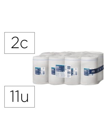 Papel Secamanos Tork Secado Extra Ancho 215 Mm Largo 74,9 Mt 2 Capas Para Dispensador M1 Paquete De 11 Unidades