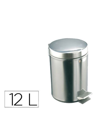 Papelera Con Pedal Acero Inoxidable Brillo 12 L 400X250X300 Mm
