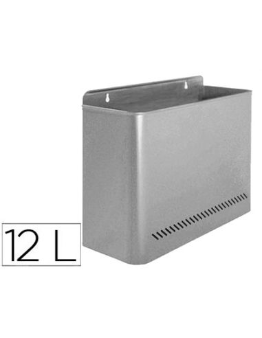 Papelera Metalica De Pared Gris 285X125X325 Mm