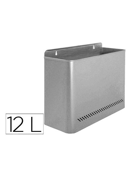 Papelera Metalica De Pared Gris 285X125X325 Mm