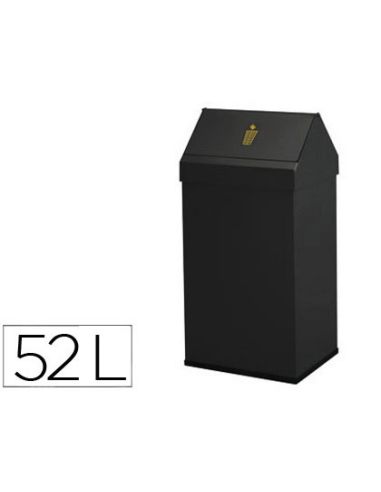 Papelera Metalica Basculante Ganchos Interiores Aro Inferior Pvc Ancho 32Cm Alto 65Cm Fondo 25Cm Capacidad 41L