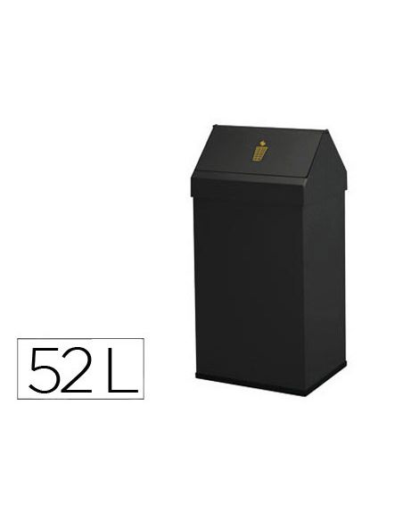 Papelera Metalica Basculante Ganchos Interiores Aro Inferior Pvc Ancho 32Cm Alto 65Cm Fondo 25Cm Capacidad 41L