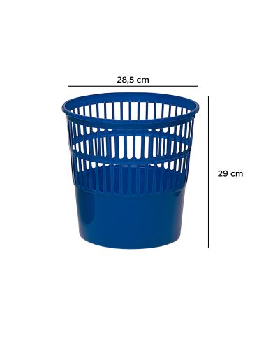 Papelera Plastico Q-Connect 15 Litros Rejilla Color Azul 285X290 Mm