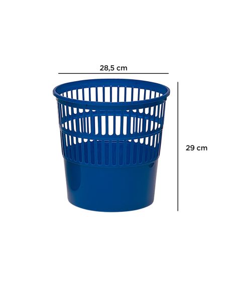 Papelera Plastico Q-Connect 15 Litros Rejilla Color Azul 285X290 Mm