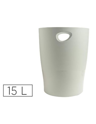 Papelera Plastico Exacompta Ecoblack Gris 15 Litros