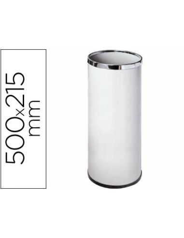 Paraguero Metalico 301 Blanco Aros Cromados 50X21,5 Cm