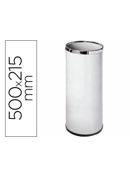 Paraguero Metalico 301 Blanco Aros Cromados 50X21,5 Cm