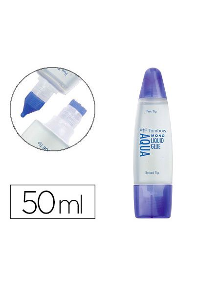 Pegamento Cola Liquida Tombow Transparente Aqua Permanente Con 2 Puntas Bote De 50 Ml