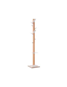 Perchero Madera Paperflow Haya 8 Colgadores Con Paraguero Blanco Altura 180 Cm 2