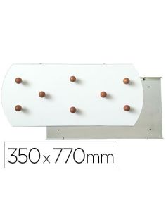 Perchero Sie Pared Blanco 8 Colgadores Madera Haya 350X770 Mm