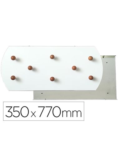 Perchero Sie Pared Blanco 8 Colgadores Madera Haya 350X770 Mm