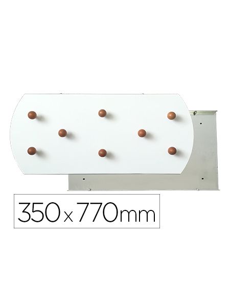 Perchero Sie Pared Blanco 8 Colgadores Madera Haya 350X770 Mm