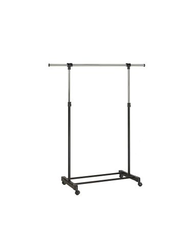 Perchero Unilux Extensible Con 4 Ruedas Giratorias Ajustable Altura Negro/Cromado 80/150 X