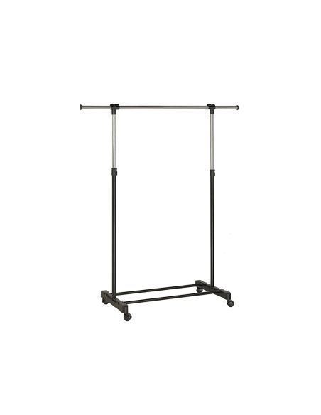 Perchero Unilux Extensible Con 4 Ruedas Giratorias Ajustable Altura Negro/Cromado 80/150 X