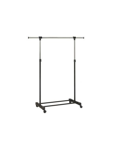 Perchero Unilux Extensible Con 4 Ruedas Giratorias Ajustable Altura Negro/Cromado 80/150 X