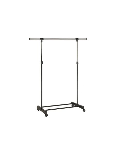 Perchero Unilux Extensible Con 4 Ruedas Giratorias Ajustable Altura Negro/Cromado 80/150 X