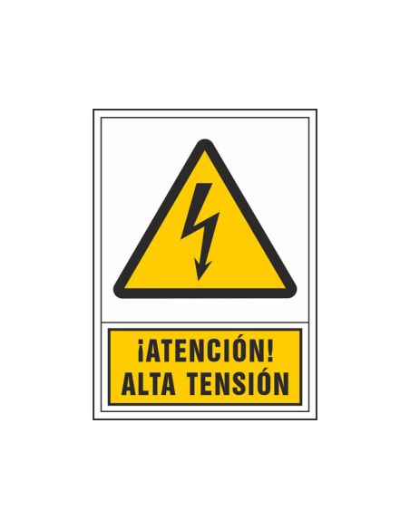 Pictograma Syssa Señal De Advertencia Atencion! Alta Tension En Pvc 245X345 Mm