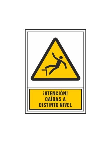 Pictograma Syssa Señal De Advertencia Atencion! Caidas A Distinto Nivel En Pvc 245X345 Mm