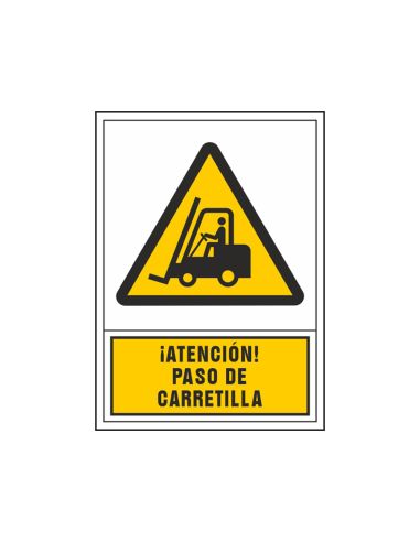 Pictograma Syssa Señal De Advertencia Atencion! Paso De Carretilla En Pvc 245X345 Mm