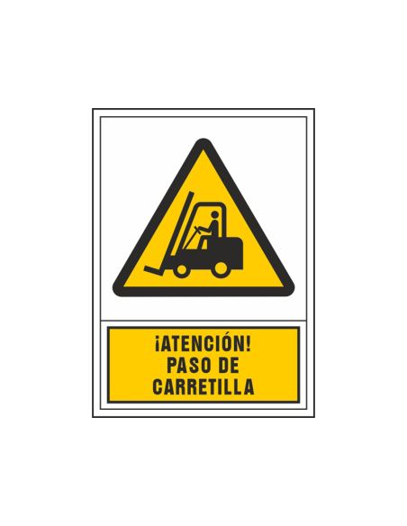 Pictograma Syssa Señal De Advertencia Atencion! Paso De Carretilla En Pvc 245X345 Mm