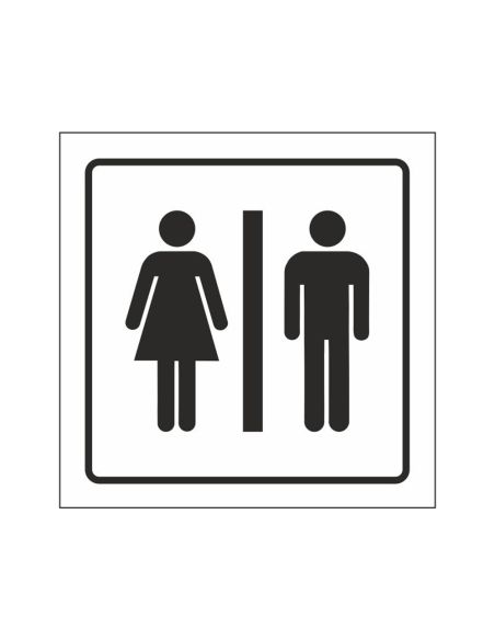 Pictograma Syssa Señal De Aseos Caballeros-Señoras En Pvc 105X105 Mm