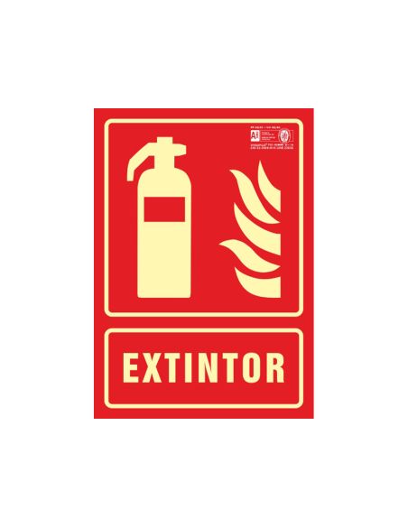 Pictograma Syssa Señal De Extintor En Pvc Fotoluminiscente 210X297 Mm