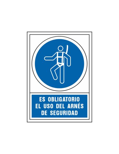 Pictograma Syssa Señal De Obligacion Es Obligatorio El Uso De Arnes De Seguridad En Pvc 245X345 Mm
