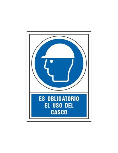 Pictograma Syssa Señal De Obligacion Es Obligatorio El Uso De Casco En Pvc 245X345 Mm