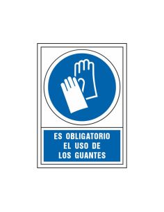 Pictograma Syssa Señal De Obligacion Es Obligatorio El Uso De Los Guantes En Pvc 245X345 Mm 2