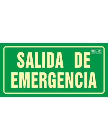 Pictograma Syssa Señal De Salida De Emergencia En Pvc Fotoluminiscente 320X160 Mm