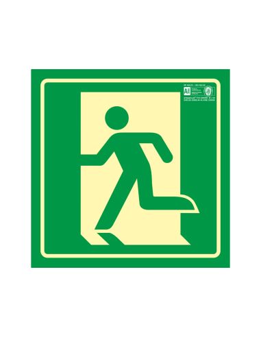 Pictograma Syssa Señal De Salida De Emergencia Izquierda En Pvc Fotoluminiscente 210X210 Mm